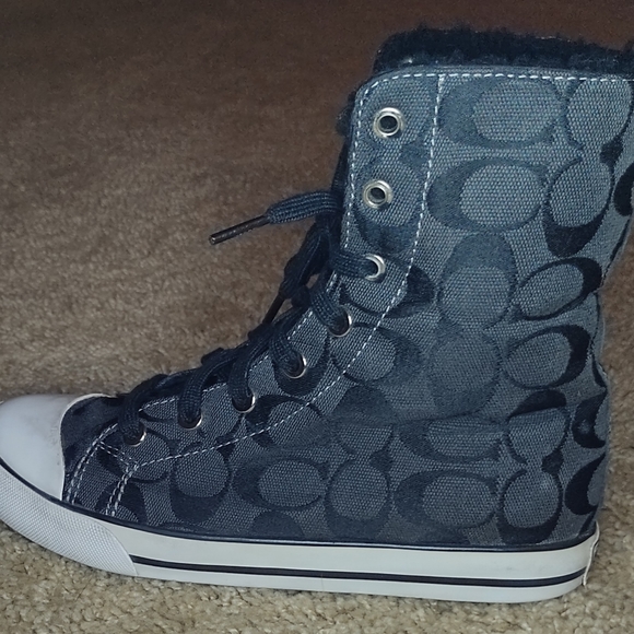 Coach Bonney Sherling Hi Top Boots Size 6B Sherpa Lined - Picture 11 of 12